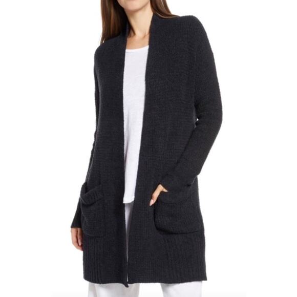 Barefoot Dreams® CozyChic Lite® Long Weekend Cardi | Dream a Little Black. Large - Picture 3 of 6